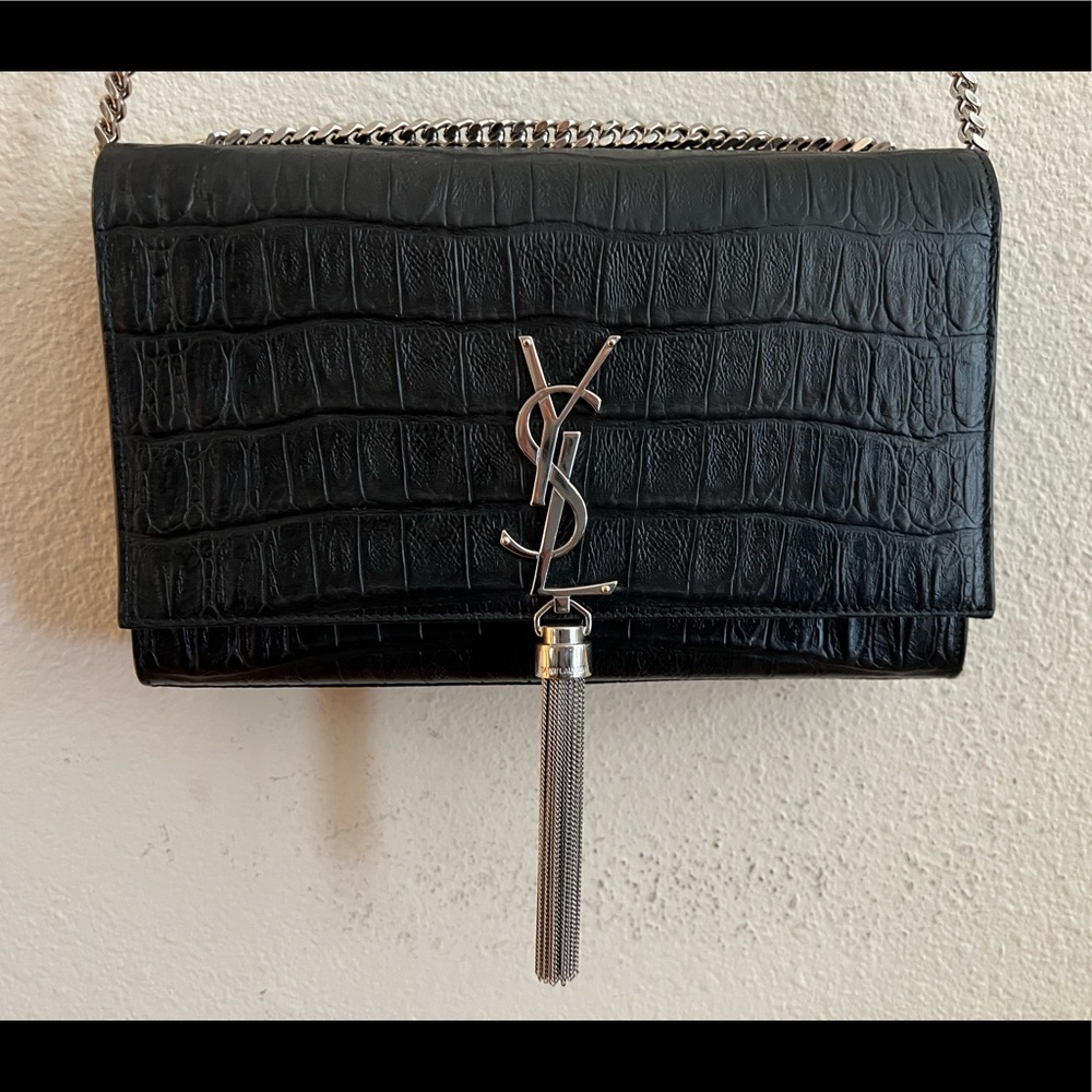 YSL Crocodile Tassel Cross Body Purse